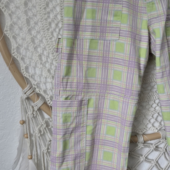 NEW Free People Ragged Priest Trail Jeans Plaid Utility Cargo Wide Straight Leg - Picture 7 of 16